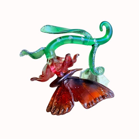 VTG Ashton Drake Glass Ornament Butterfly Blushing Kiss Whimsical Crystal Gift - Picture 5 of 11